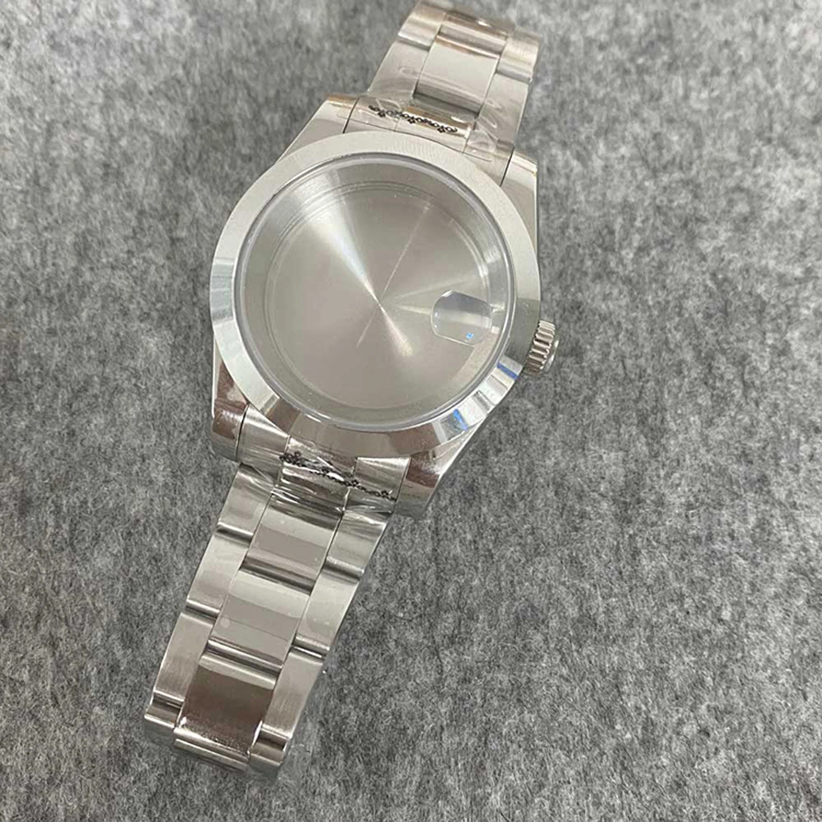 Watch Case + Strap 39MM Stainless Steel Cover Sapphire Glass Watch Case for NH35/NH36 Movement Modification Accessories Kits