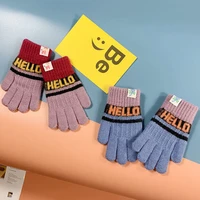 women brand luxury bag autumn and winter baby warm warm children writing gloves refers to boys and girls knitting wool
