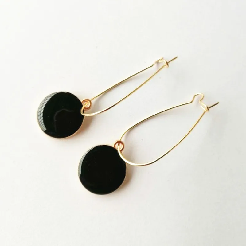 

version of hot new black round rhinestone earrings fashion simple and versatile temperament female wedding earrings jewel