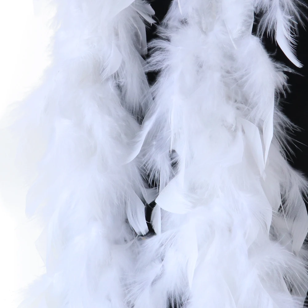 2 Yards Fluffy White Feather Boa Turkey Marabou Feathers Wed