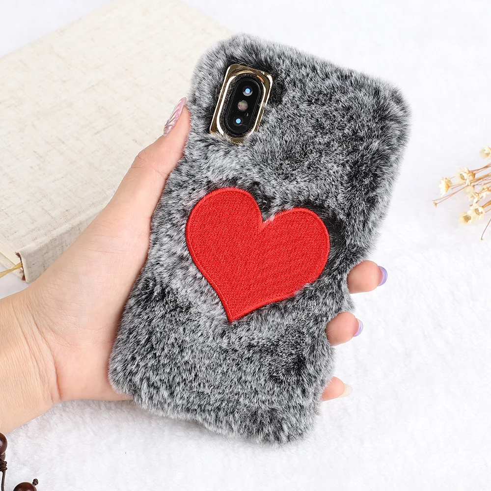 Роскошный пушистый меховой мягкий чехол LAPOPNUT для iPhone 7 Plus 8 6S 6 5 5S SE милый плюшевый