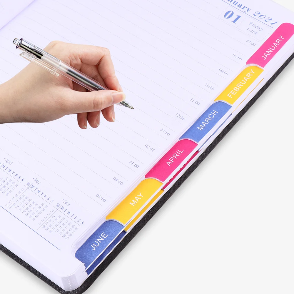 

2021 Calendar Notebook English Version Plan Book Practical Diary Notepads School Supplies Students Stationery for Office Home (A