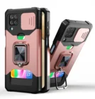 Чехол для телефона с нажимным окошком и кольцом-держателем для Samsung Galaxy A12 4G A72 A03S A02S A82 F12 5G M12 Nacho A32 A42 A52, чехол с отделением для карт