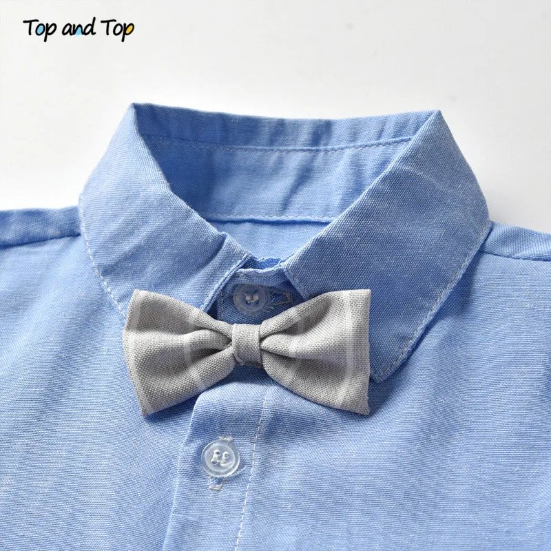 Top and Autumn Winter Fashion Boys Gemtleman Clothing Set Long Sleeve Bowtie Shirt+Waistcoat+Pants Striped Children Suits | Детская