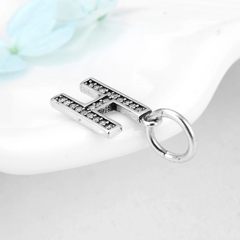 Fashion New 925 Sterling Silver Alphabet Letter H beads Charms for Jewelry making fit Original Kataoka Bracelet Necklace | Украшения и