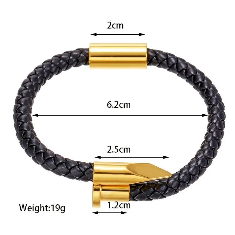 

Stainless Steel Nail Head Charm Men's and Women's Bangle Cowhide Stainless Steel Bangle Men's Punk Titanium Steel Bangle Women