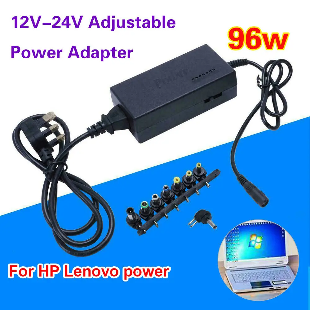 

DC 12V/15V/16V/18V/19V/20V/24V 4-5A 96W Laptop AC Universal Power Adapter Charger for ASUS DELL Lenovo Sony Toshiba Laptop