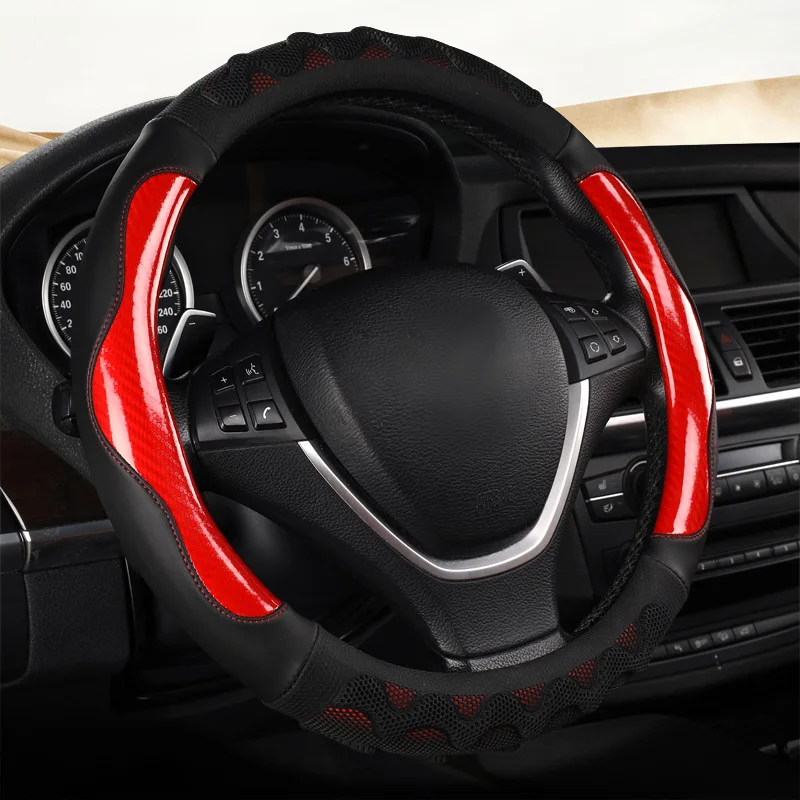 

All Season High Quality and Durable Leather Car Steering Wheel Cover 38Cm Universal All Models Car Interior Supplies Accessories