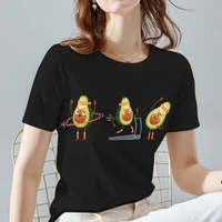 women t shirt new hot sale printed kawaii avocado graphics series short sleeved shirt summer casual black print female tops tee