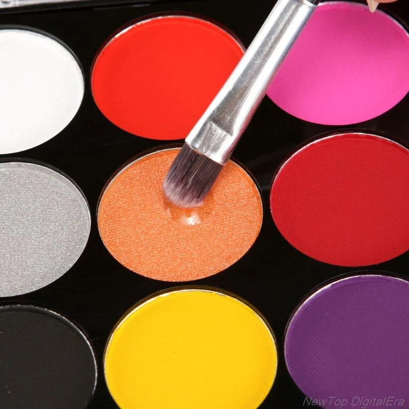 

15 Colors Non-Toxic Professional Palette Water Based Paints Body Face Painting Makeup Kit Halloween Party Face Painting D02 20