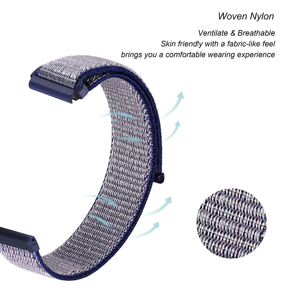 Спортивный сменный тканый нейлоновый ремешок для Fitbit Versa дышащий регулируемый