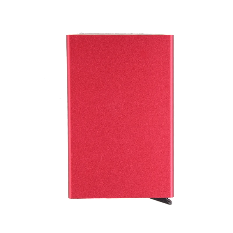 Gemeer Aluminum Wallet With Elasticity Back Pouch ID Credit Card Holder RFID Mini Slim Wallet Automatic Pop up Credit Card Case - Цвет: Red A