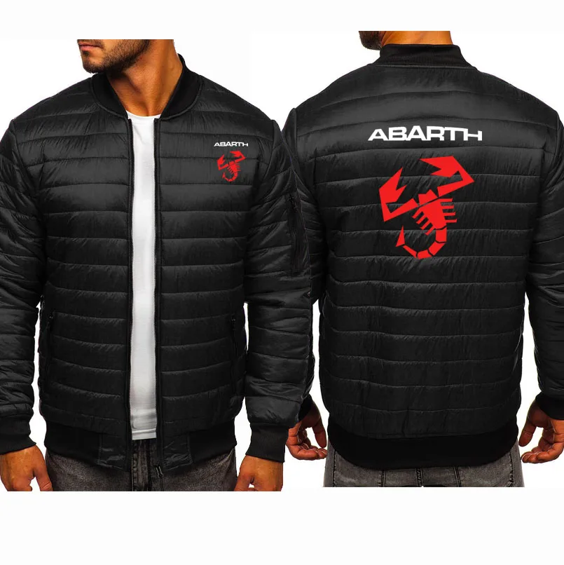 

Men's Hoodie Cotton wool hoodie Abarth Car Logo printing Winter fleece padded warm jacket Men's Hoodie Zip Jacket