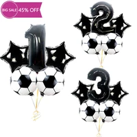 32inch 0 9 numbers football foil balloons for kids birthday baby shower world cup ball soccer theme party decoration bar decor