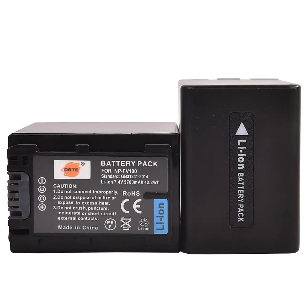 Запасная деталь DSTE для 2 внешних литий ионных аккумуляторов совместимых с Sony NP FV100