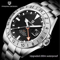 2021 pagani design gmt mens luxury automatic mechanical watch sapphire glass stainless steel 200m waterproof clock reloj hombre