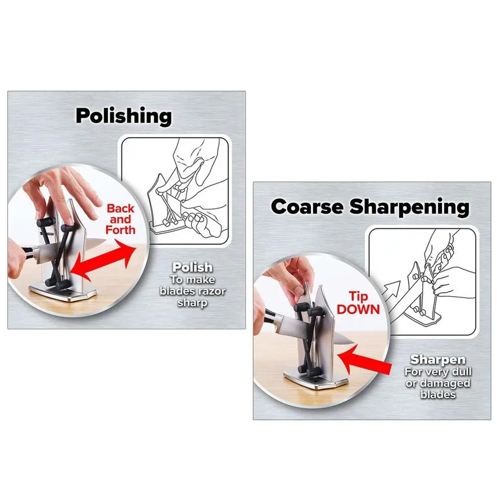 Кухонная утварь точилка для кухонных ножей с точильным камнем черная