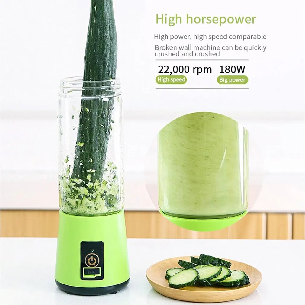 380 мл электрическая USB перезаряжаемая портативная соковыжималка смузи Блендер