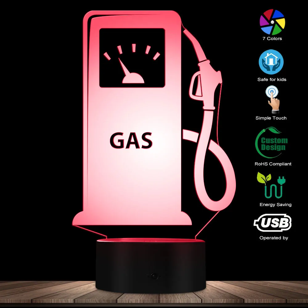 Автомобильная нефтяная станция реклама новинка Ночной светильник заправка