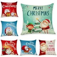 festival xmas christmas pillow case cotton linen sofa throw cushion cover home office decor