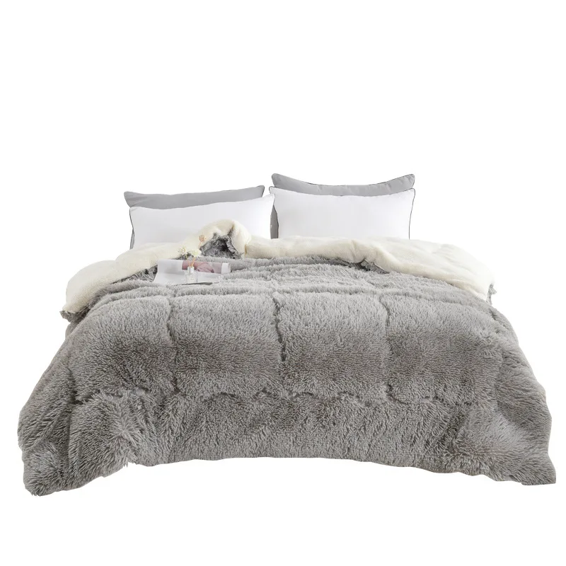 Длинное одеяло зимнее кашемировое теплое 150*200 см верблюжье утолщенное лоскутное