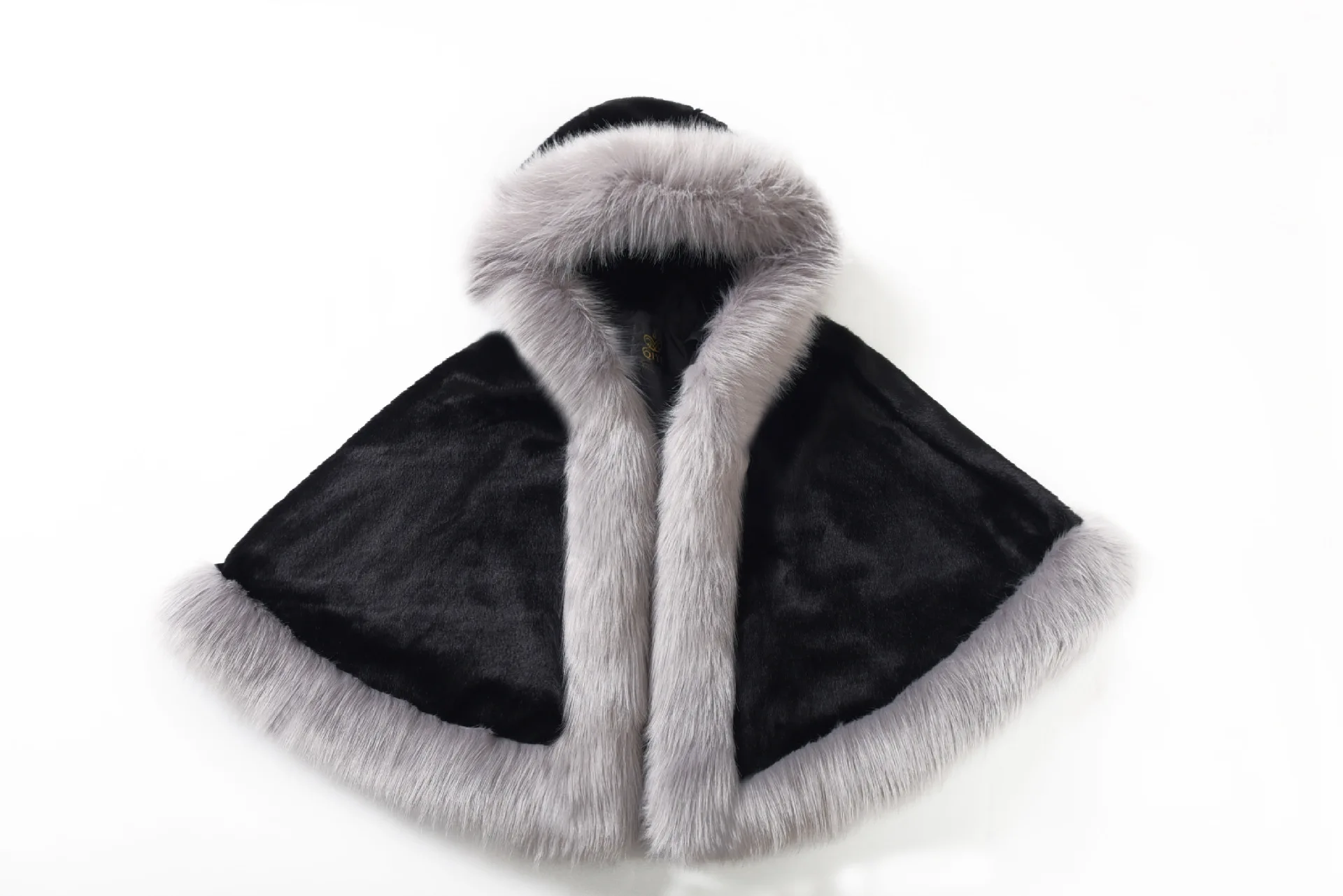 

Fashion Faux Fur Fox Fur Shawl Cape Elegant Ladies Fluffy Hooded Clothes 2021 New Warm Outerwear For Autumn And Winter