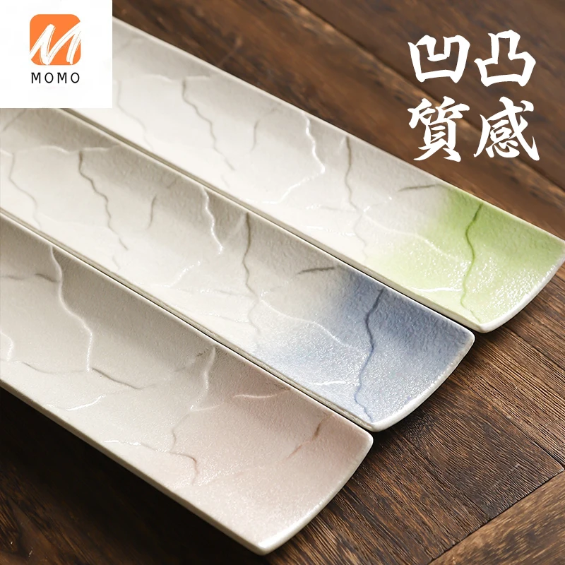 

Colorful Creative Ceramic Japanese Cuisine Sushi Plate Long Plate Sashimi Turnip Plate Fish Dish Snack Dim Sum Plate