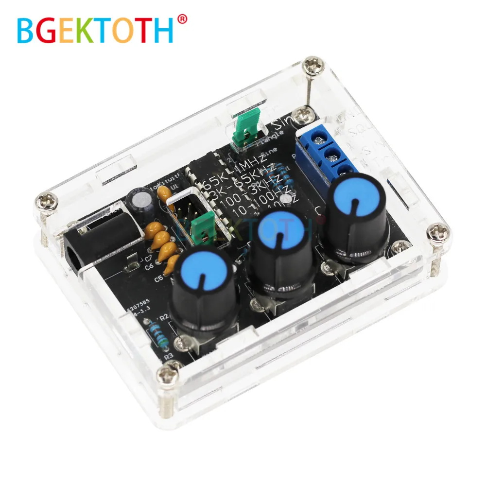 

XR2206 Black Function Signal Generator DIY Kit Sine/Triangle/ Square Output 1HZ-1MHZ