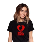 Женская рубашка с рисунком Бультерьера, рубашка с принтом Бультерьера для влюбленных, идея подарка, Женская хлопковая футболка, футболки