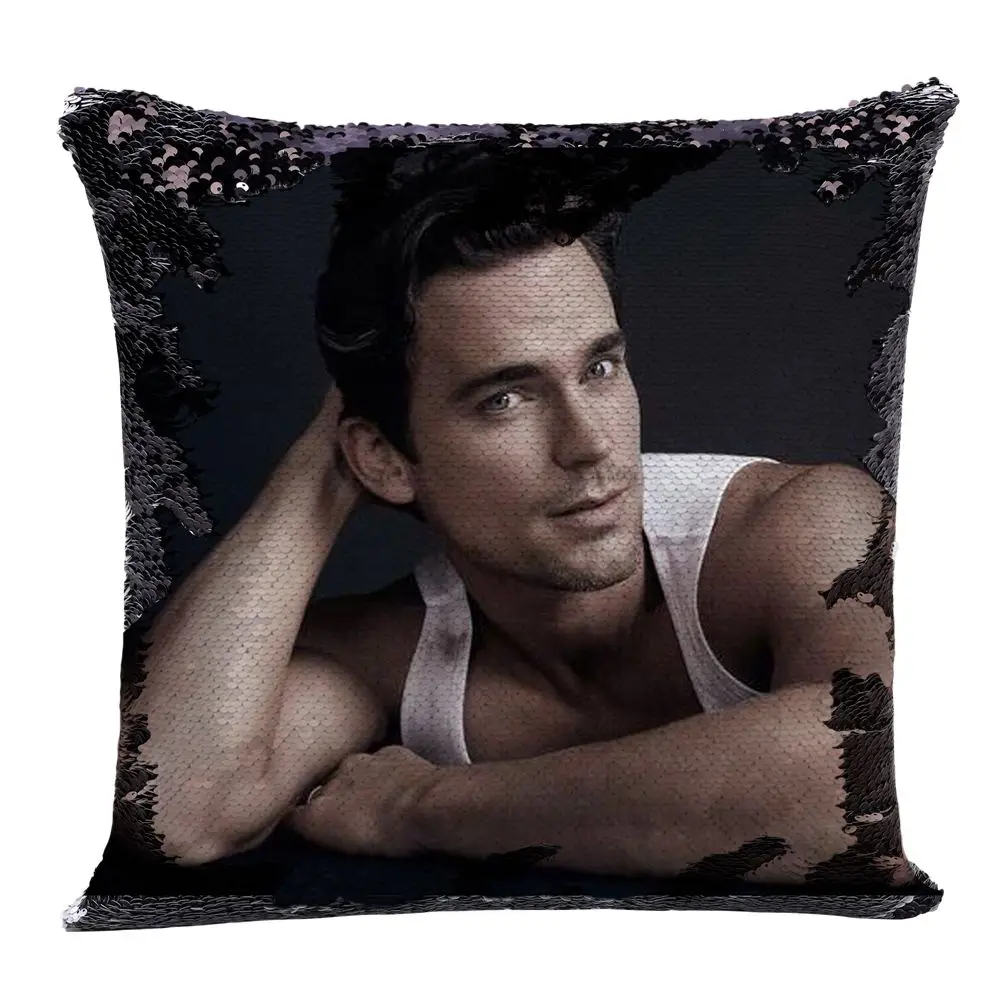 

Matt Bomer - Mermaid Reversible Flip Sequin Throw Pillowcase - Funny Gag Gifts Pillow Cover