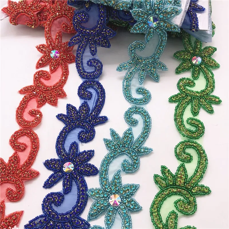 Цветной орнамент из кристаллов 5 ярдов стразы горячей фиксации лента со стразами