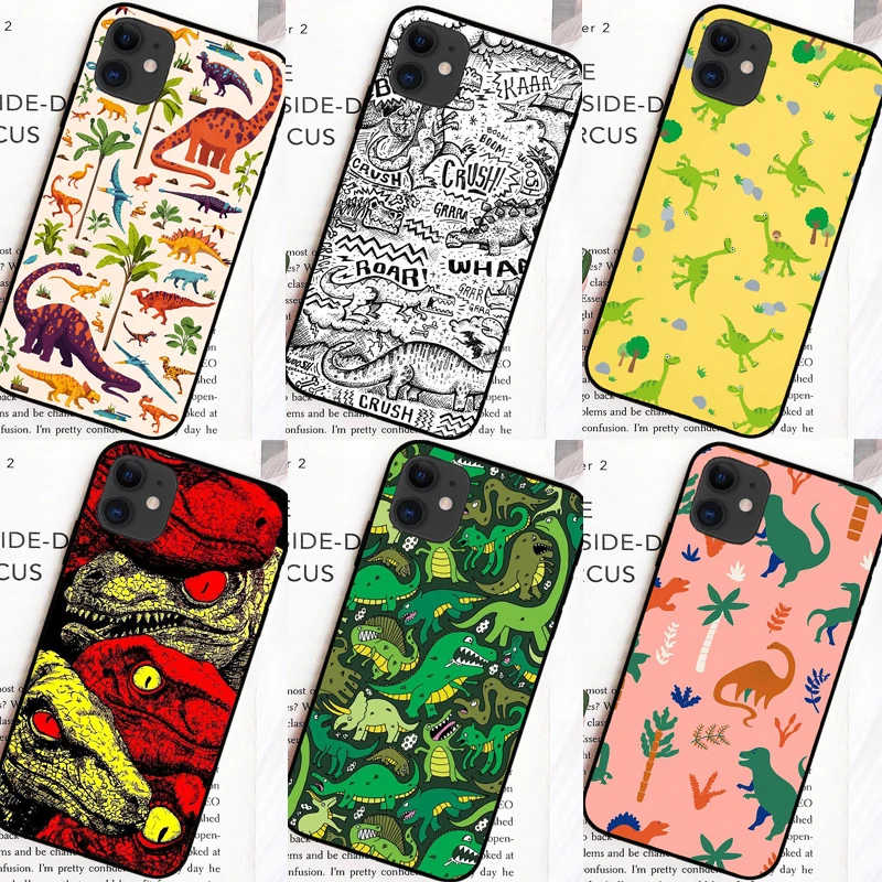 Милые Мультяшные динозавры Силиконовые мягкие чехлы для телефонов обложки iPhone 11