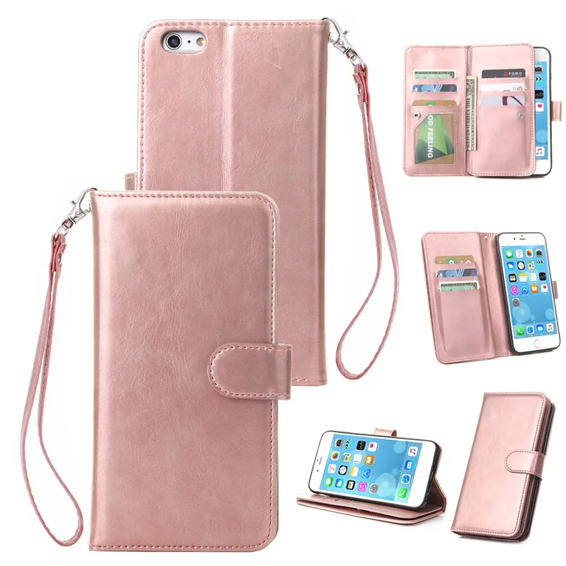 Многофункциональная подставка кожаный чехол для iPhone 6 6S 7 8 плюс 5 5S SE бумажник с