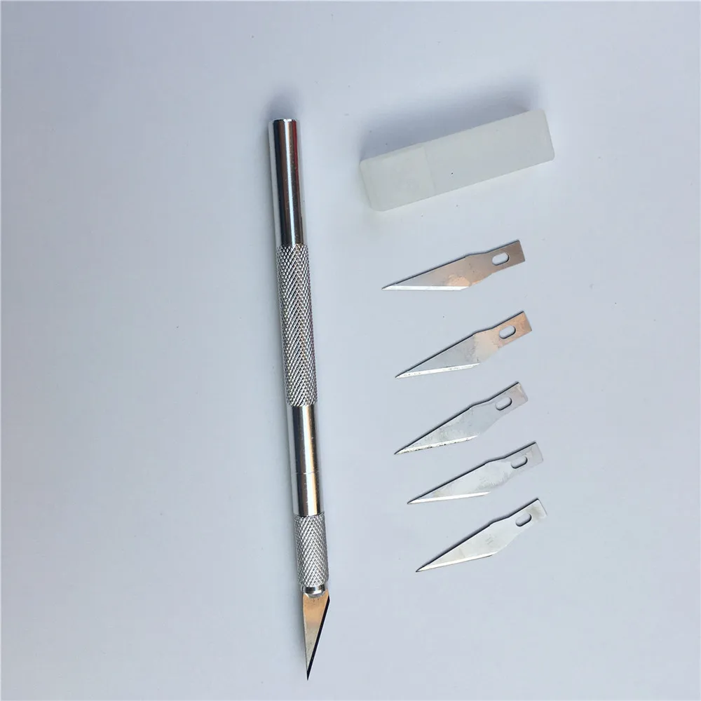 Ручка сделай сам нож для резьбы + 5 шт. дополнительных лезвий виниловый