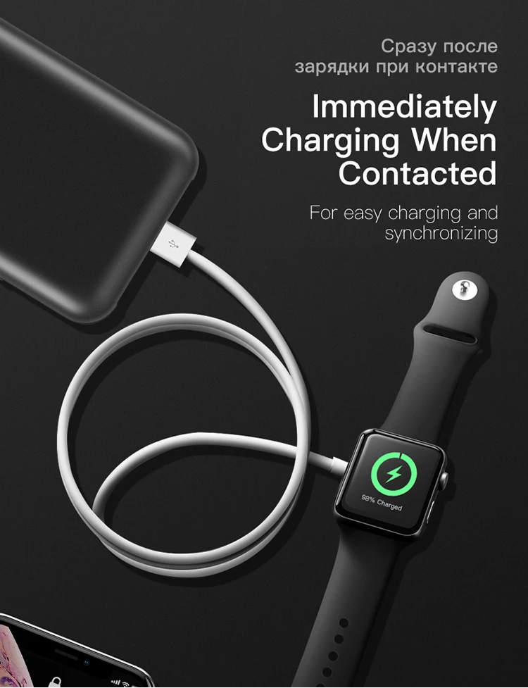 Зарядное устройство для Apple Watch быстрая Беспроводная зарядка для i Watch Series 1 2 3 4 USB Магнитная Беспроводная зарядка 3,3 футов/1 метр Кабель