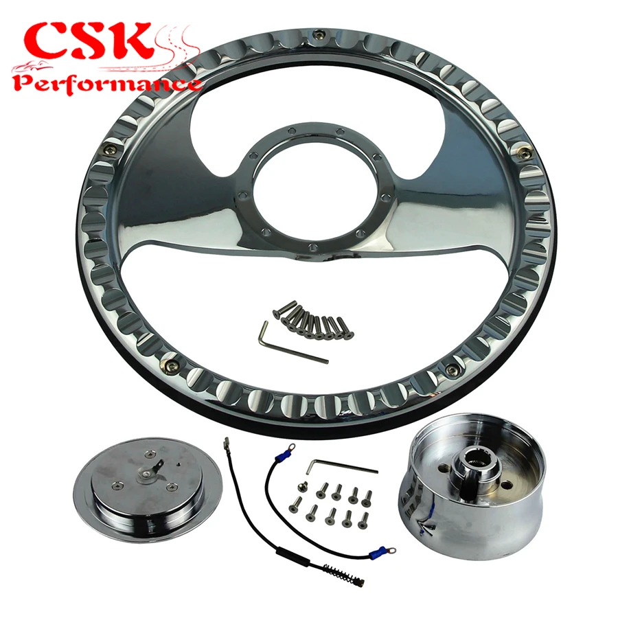 9 болтовое алюминиевое полуобмоточное рулевое колесо 14 дюймов + кнопка гудок и