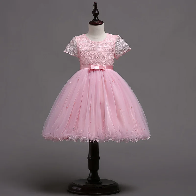 

Children's Dress New Children's Clothing Dress Lace Girls Beaded Embroidery Girls Performance Clothing