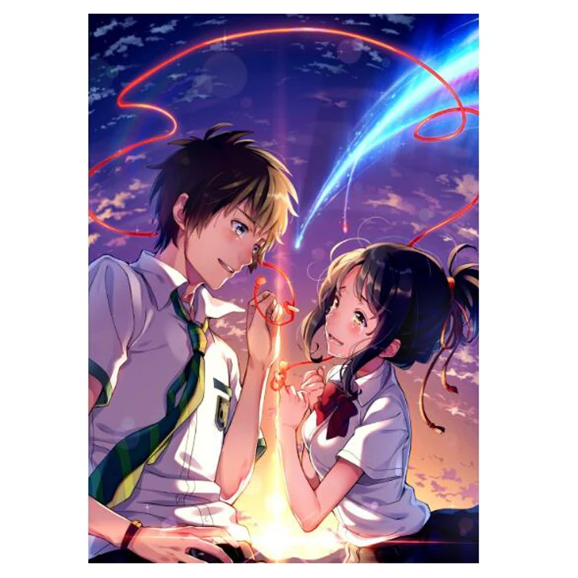 5D сделай сам полноразмерная мультяшная японская аниме вышивка с вашим именем