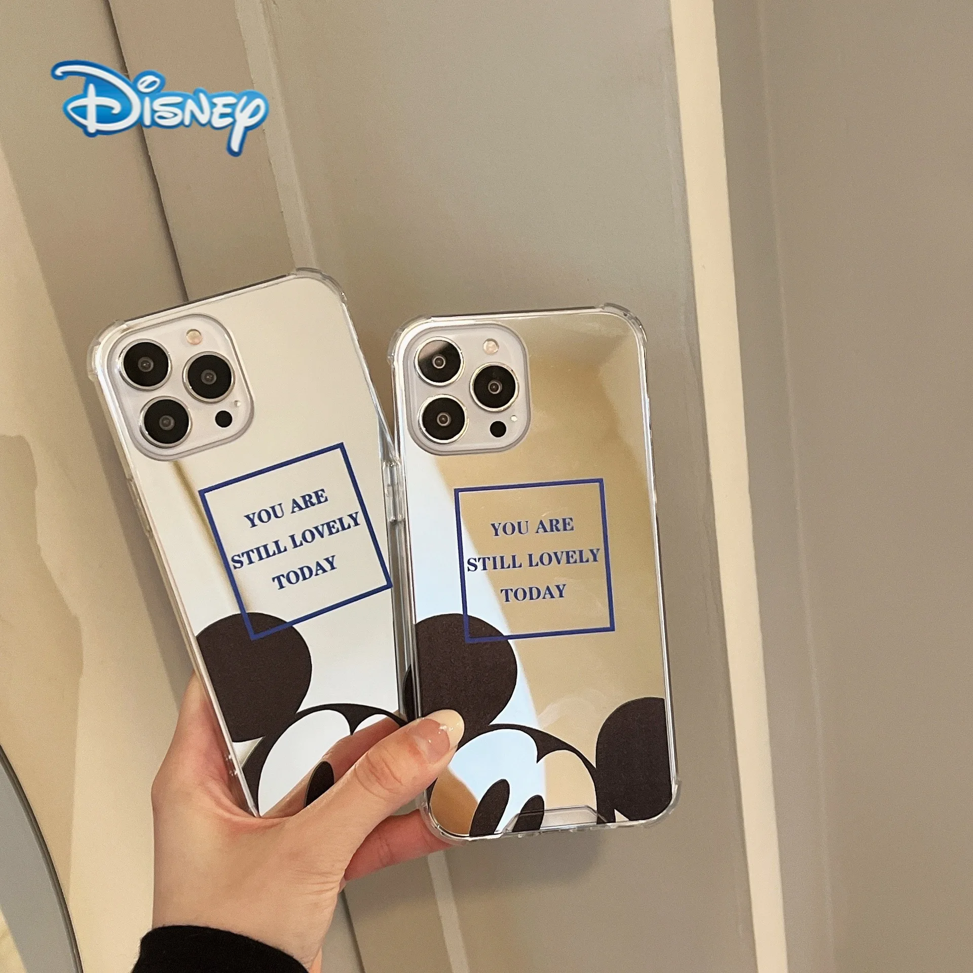 

Disney Mickey Cartoon Mirror Phone Case for iPhone 13 13Pro 12 12Pro Max 11 Pro X XS MAX XR 7 8 Plus Cute Anti-Fall Cover