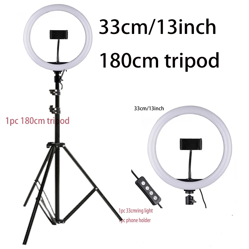 

26CM 33CM 53cm Photo Studio Phone Ring Light Selfie LED Beauty Lamp USB Charger With Light Stand for Camera Smartphone Studio VK