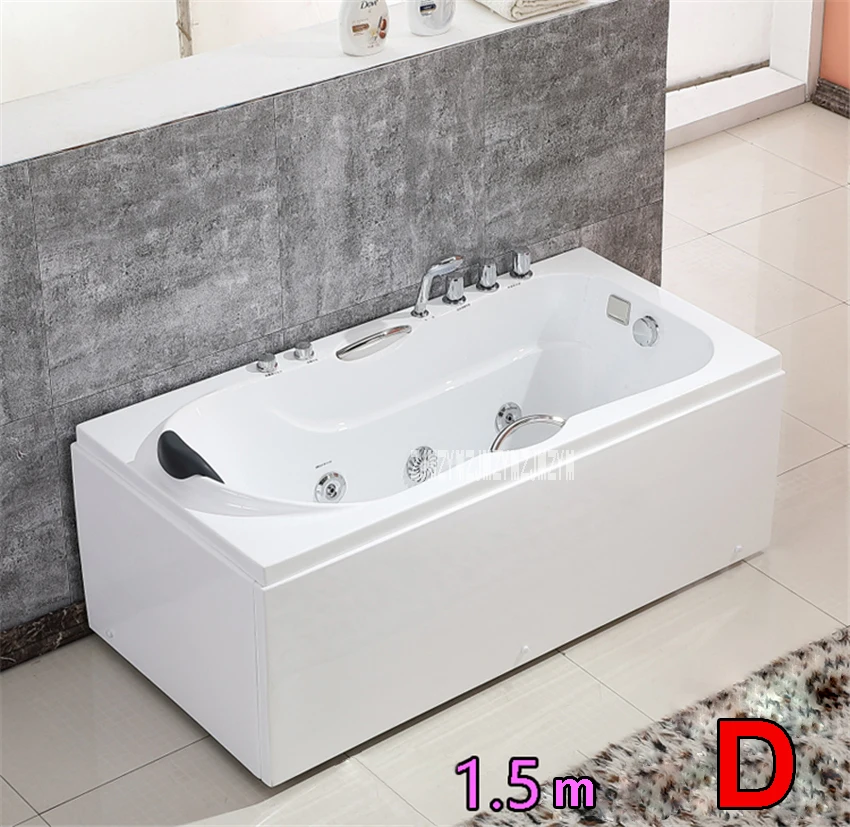 

1.5 M Acrylic Bathtubs With Bath pillow and Faucet A1505 Freestanding Whirlpool Single Adult Bath tub Surfing Massage Bathtub