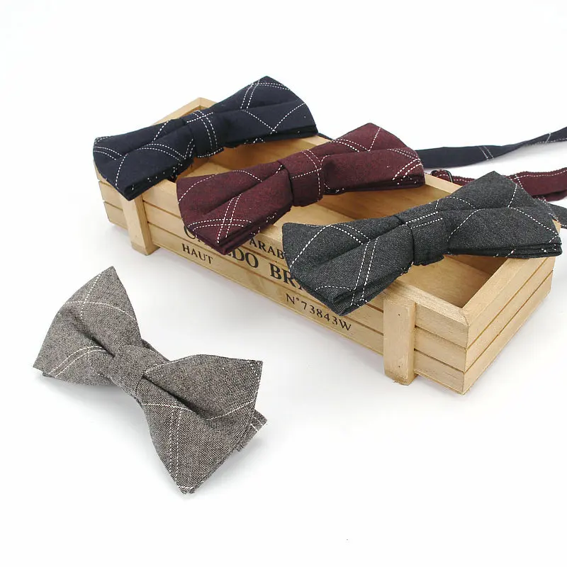 Мужские Регулируемые хлопковые галстуки-бабочки KR746 в стиле сделай сам |