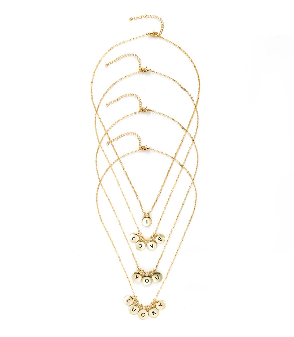 26 Алфавит диск письмо Начальная ожерелье A- Z буква штампованное имя слово цепь