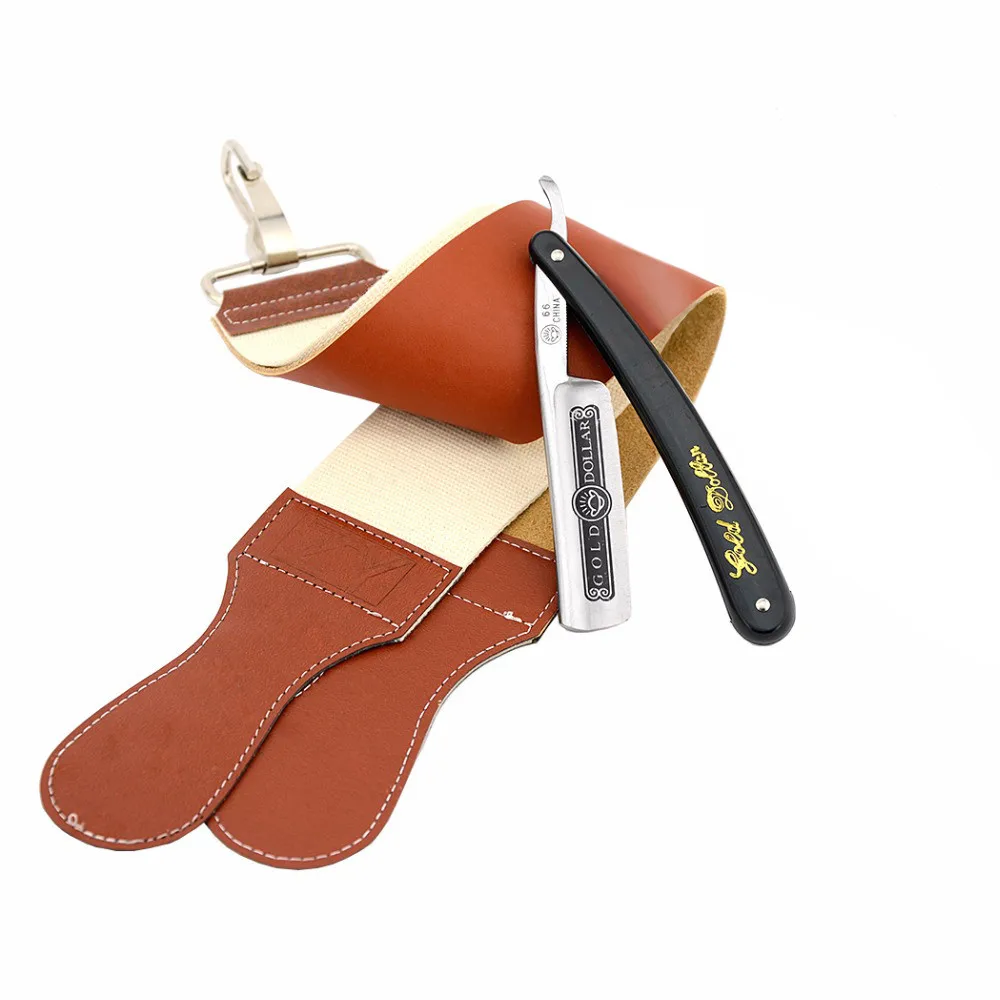 GD 66 Razor set Золотой доллар, 208, прямая бритва, срезанное горло, для бритья, складной нож+ кожаный пояс для заточки, бритва, бритва, для мужчин, для бритья, для бороды - Цвет: GD 66 Razor set