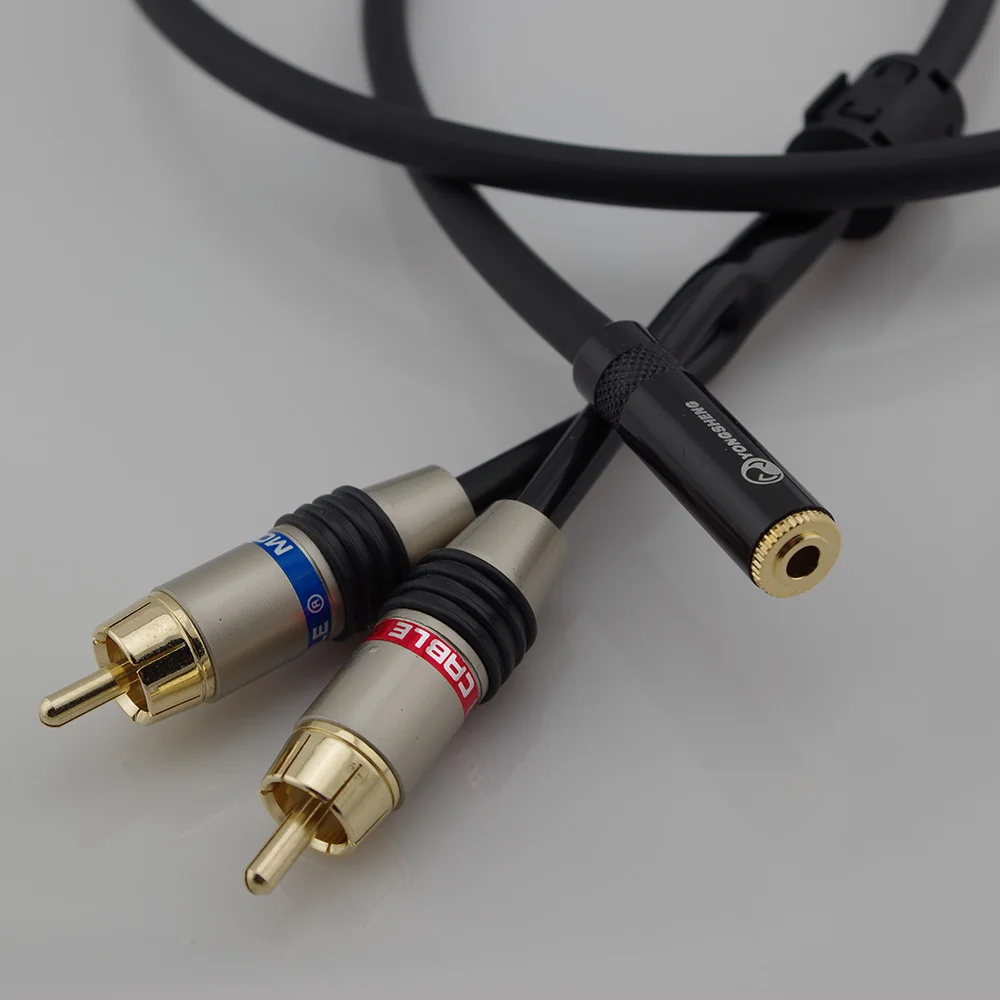 HIFI RCA кабель 2RCA на 3 5 аудио мм разъем AUX для усилителя наушников динамик Y сплиттер