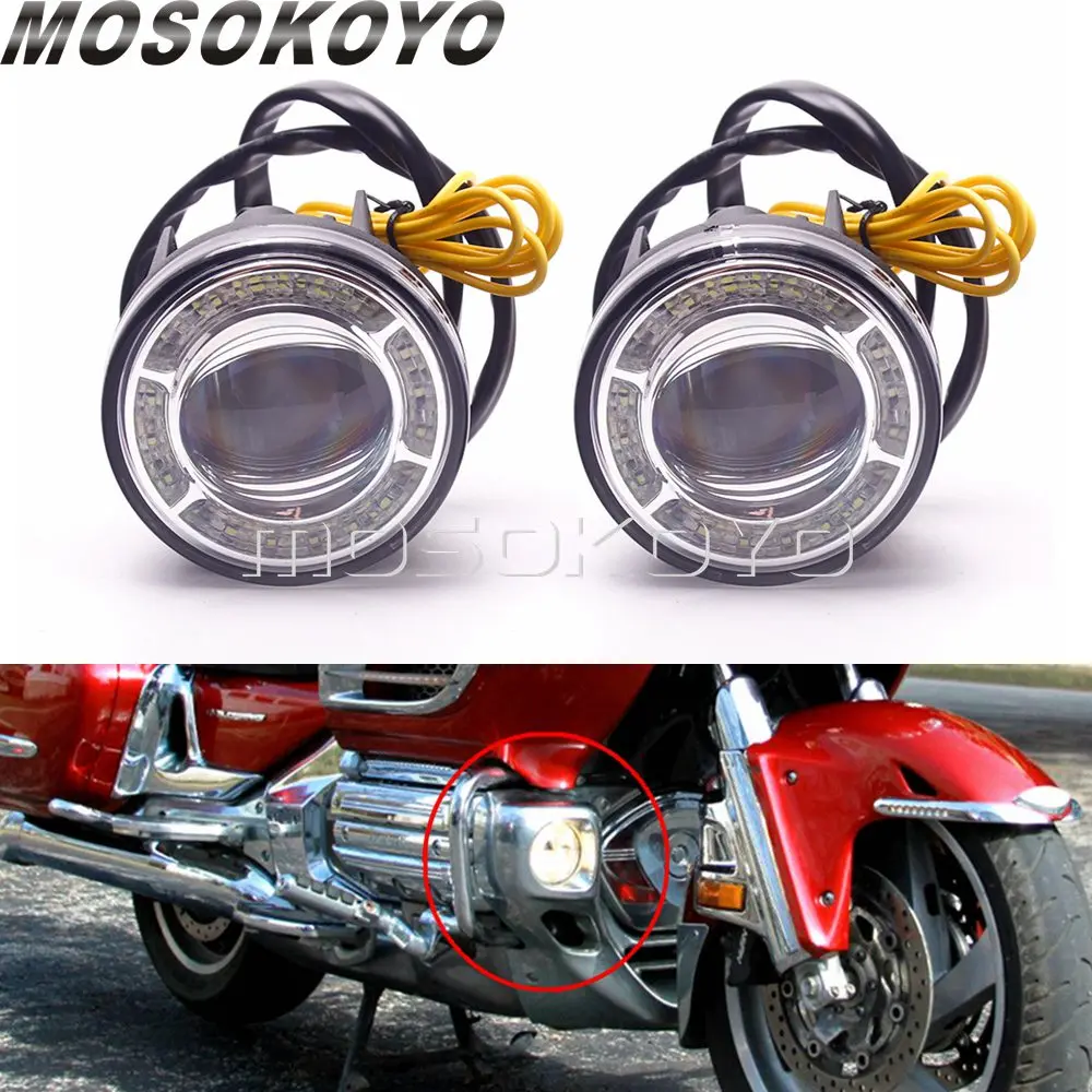 

Светодиодные противотуманные фары для мотоцикла 12-24 В постоянного тока, лампа с набором креплений для Honda Goldwing 1800 Tour GL1800 2018-up, замена 08V70-MKC-A00