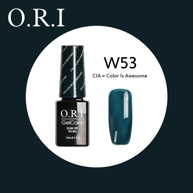 O.R.I, 12 мл, УФ-гель для ногтей, УФ светодиодный Гель-лак для ногтей, гибридный впитывающий Гель-лак, лак для ногтей, лак для ногтей - Цвет: W53