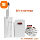 Зарядное устройство 33 Вт для Xiaomi Pad 5 Redmi Note 10 EU QC3.0, зарядный кабель для быстрой зарядки телефона Poco X3 NFC M2 Pro Mi 10T 5G 11X