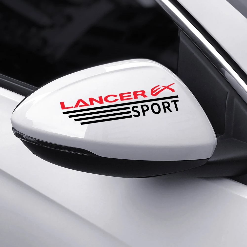 Car Rearview Mirror Stickers For Mitsubishi Lancer 10 X 3 9 EX Outlander ASX Ralliart Competition Auto Decor Decals Accessories |