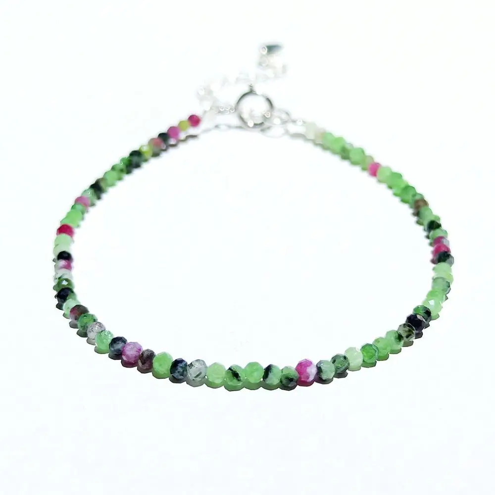 

Lily Jewelry Natural Anyolite Bracelet 925 Sterling Silver adjustable Bracelet Gemstone Jewelry Gift for Friend Birthday